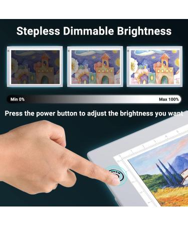 RTjoy A4 LED Light Pad | USB Powered Drawing Board | Adjustable Brightness Tracing Box for Diamond Painting, Vinyl Weeding, Slides Viewing | Silver A4 Light Pad - Buy Online on GoSupps.com