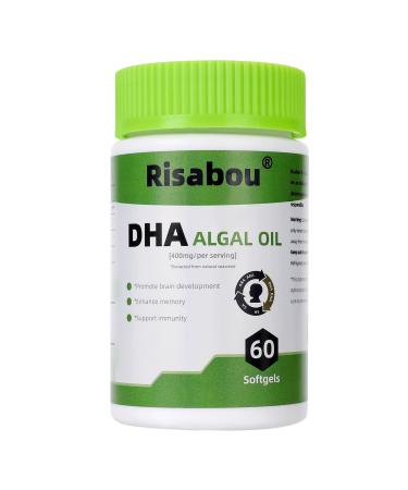 Algal Oil DHA 400 mg with ARA and SA 60 Softgels Algae Oil - DHA Omega 3 Supplement 1 Softgel per Serving for Brain Memory & Nervous System Support - Non-GMO