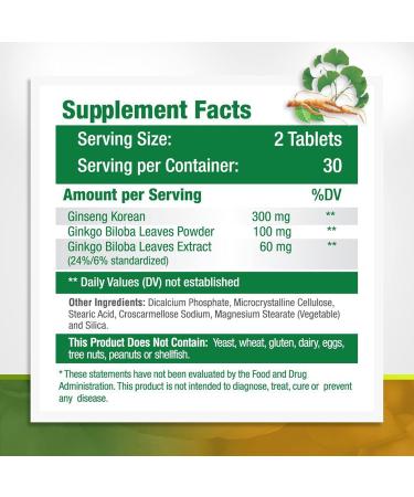 GreeNatr Korean Red Ginseng Root and Ginkgo Biloba and 7 in 1 Immune Support Supplement with Vitamin C, Vitamin D3, Zinc 50mg, Quercetin - Buy Online on GoSupps.com