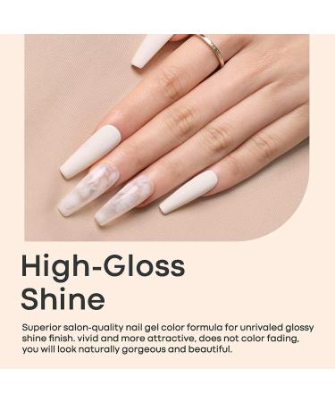 Modelones White Black Gel Nail Polish Set - 6 Colors Black Milky White Neutral Nude Grey Glitter Spring Gel Nail Polish Kit Soak Off UV Gel Kit Gel Nail Art Gift for Women - Buy Online on GoSupps.com