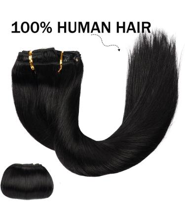 Clip in Hair Extensions 14-26 Inch Clip in Human Hair Extensions Full Head 8 Pieces 18 Clips Natural Black Double Weft Brazilian Real Remy Hair Extensions Thick Straight Silky Clip in Extensions (Col 18inches 120G-1set - Buy Online on GoSupps.com