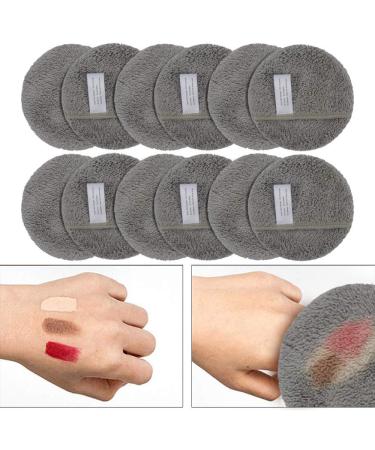 Reusable Makeup Remover Pads | Kinhwa Washable Microfiber Facial Cleansing Pads - 12 Soft Light Gray Pads with Laundry Bag - Buy Online on GoSupps.com