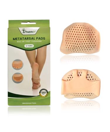 MountainAir - 6 Pairs metatarsal pads women pads - Left and Right Foot Silicone Gel Ball of Foot Cushions - Pain Relief and Comfort Foot Pads - Forefoot Insoles - Breathable Flesh Honeycomb Sleeves