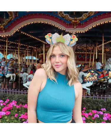 Bolonar Castle Mouse Ears Headband Sequin Blue Mouse Ears for Girls Women Mouse Ears Bow Christmas Headbands for Women Kids Adults - Buy Online on GoSupps.com