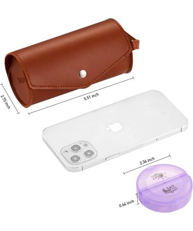 Large 2 Times a Day Weekly Pill Organizer with PU Case - Rainbow Brown - Buy Online on GoSupps.com