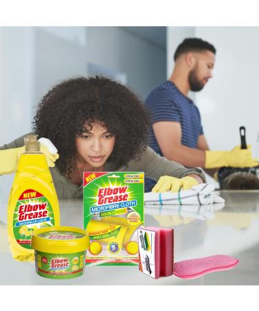 Kitchen Stain Remover Cleaner Kit - Washing Up Liquid 600ml Cleaning Paste 350g Microfibre Cloth Double Sided Scrubbing Pad 1pc Handgrip Scourer 1pc | Home Cleaning Bundle - Buy Online on GoSupps.com