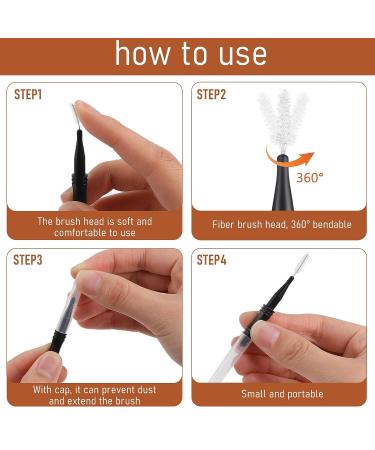 20 PCS Micro Eyebrow & Eyelash Brush Set with Cap - Brow Lamination, Extensions, and Cleaning - Buy Online on GoSupps.com