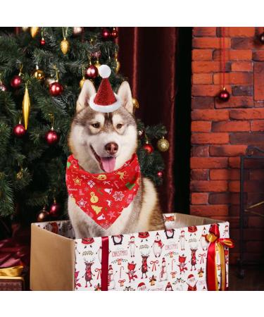 Suoxu Dog Christmas Bandana & Party Hat Set | Triangle Scarf & Festive Outfit for Dogs | Santa Claus Snowflake Design | Ideal Holiday Gift & Decoration - Buy Online on GoSupps.com