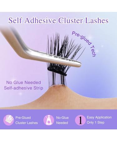 Self Adhesive Eyelashes - Pre-Glued D Curl Volume Lashes 10-14mm | Individual Lash Extension Kit with Tweezers Fast International Shipping - Buy Online on GoSupps.com