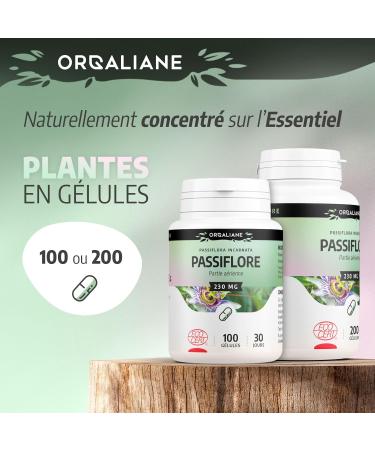Organic Passion Flower 230 mg - 200 Capsules - Ecocert Certified - Orgaliane - Buy Online on GoSupps.com