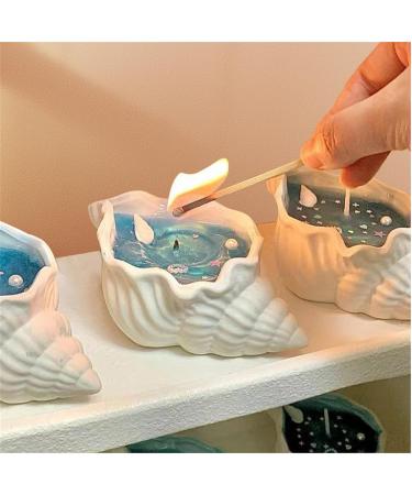 Conch Aromatherapy Candle - Handmade Natural Scented Ocean Shell Gel Wax Candle for Stress Relief - Buy Online on GoSupps.com