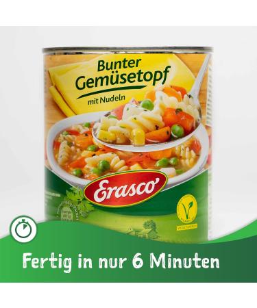 Erasco Colorful Vegetable Pot 800g Quick 5-Minute Vegetarian Meal with Fresh Veggies Simply Delicious & Convenient - Buy Online on GoSupps.com