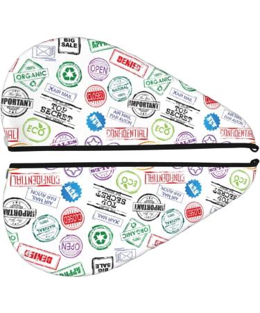 Hair Towel Wrap - Quick Drying Hair Turban with Button | Stamp Set Collection - Buy Online on GoSupps.com