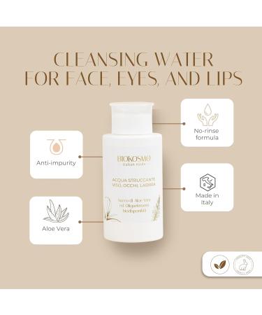 BIOKOSMO - italian roots - Aqua Make-Up Remover Face Eyes Lips. Aloe Vera Juice and Bioavailable Trace Elements. Made in Italy and Bio. 250 ml - Buy Online on GoSupps.com