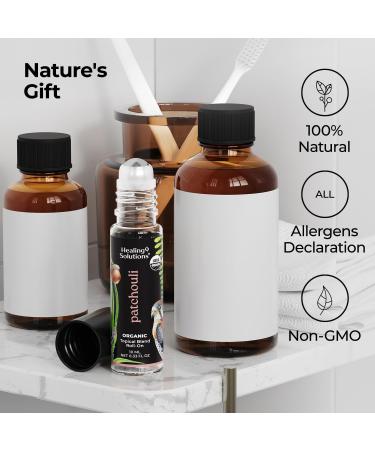 Buy Organic Patchouli Essential Oil Roll On - USDA Certified Calming Meditation & Skin Care - 10ml | Gifts for Women - Buy Online on GoSupps.com