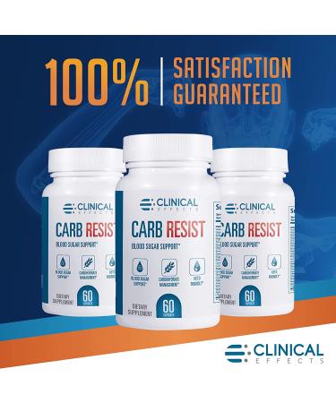 Clinical Effects Carb Resist - Carb Blocker with Vitamin C - 60 Capsules | Ideal for Keto or Low Carb Lifestyle | Supports Heart Health & Weight Management - Buy Online on GoSupps.com