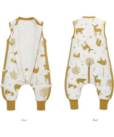 Winter 2.5 TOG 100% Cotton Baby Sleep Sack with Feet for Toddlers - Mustard Animal XL - Buy Online on GoSupps.com