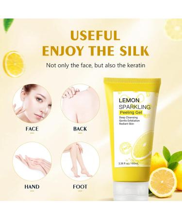 Lemon Exfoliating Gel Lemon Peeling Gel Vitamin C Face Scrub Soft your Skin & Remove Dead Skin Natural Face Scrub Exfoliator for Blackhead Mild Face Exfoliator Scrub for Radiant Skin Face & Body &Knee - Buy Online on GoSupps.com