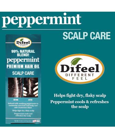 Difeel Peppermint Scalp Care Hair Oil 2.5 oz - Nourishing Hair Treatment - Buy Online on GoSupps.com