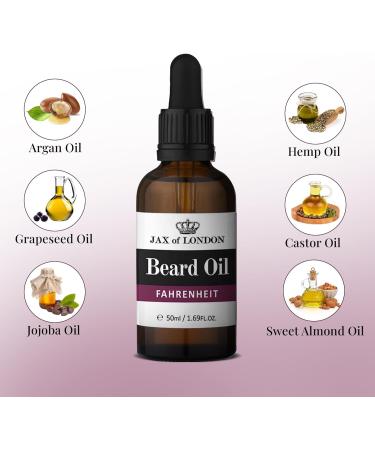 Jax of London Fahrenheit Inspired Beard Oil 100ml Bundle Pack. Beard Conditioning & Growth Oil with Vitamin E Luxury Scented Men s Cologne Fragrance Fahrenheit 50 ml (Pack of 2) - Buy Online on GoSupps.com