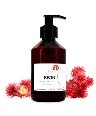 Casting oil eyelash and eyelash serum accelerate hair growth hair loss hair growth eyebrow serum beard nail Castor oil bio cold-pressed 500 ml 500 ml (1 Pack)