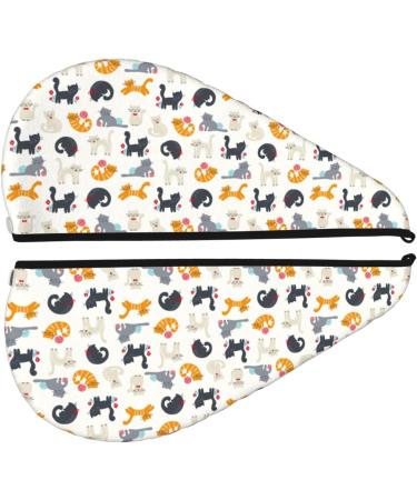 Cute Cats Microfiber Hair Towel - Soft Super Absorbent Wrap for Women | Quick Dry Coral Velvet for Long Curly & Thick Hair - Buy Online on GoSupps.com