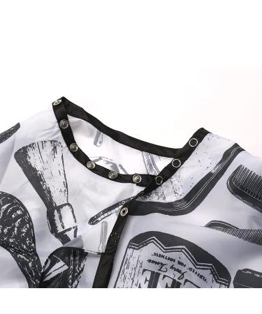 Borogo Waterproof Barber Cape - Professional Hair Cutting Apron with Snap Closure | White & Black - Buy Online on GoSupps.com
