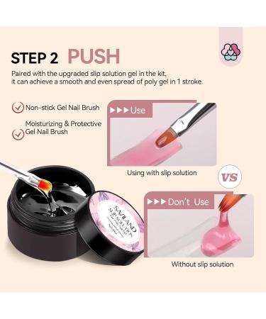 Saviland Poly Gel Nail Kit with UV Lamp - 6 Colors Builder Gel Kit for Beginner Nail Art - Clear/Pink/Jelly Poly Nail Extension - Buy Online on GoSupps.com