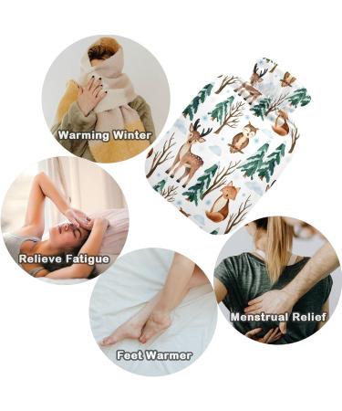 Naanle Christmas Deer Fox Hot Water Bottle | 1L Transparent Warm & Cold Therapy for Pain Relief | Ideal for Bed Hands & Feet - Buy Online on GoSupps.com