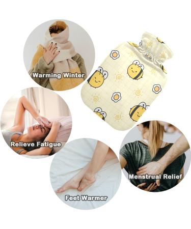 Naanle Sweet Bee & Flower Hot Water Bottle 1L - Transparent Cover for Pain Relief & Warmth | Ideal for Bed Hands & Feet - Buy Online on GoSupps.com