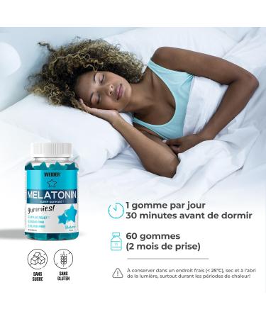 Weider Melatonin Gummies 1mg de m latonine gummies pour mieux dormir sommeil r parateur r ductions des effets du d calage horaire - sans gluten sans sucre 1 unit (Lot de 1) - Buy Online on GoSupps.com