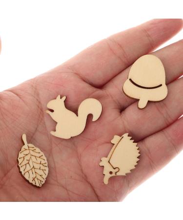 Warmhm 50pcs Wooden Animals & Plants DIY Wood Slices - Unfinished Crafts Ornaments for Home D cor - Buy Online on GoSupps.com