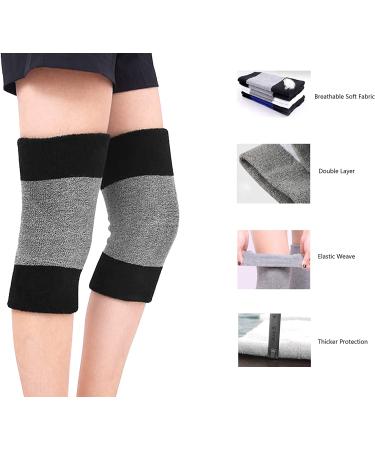 Winter Thermal Knee Braces Leg Warmers - Support for Skiing, Cycling, Running - Men Women - Blackgrey - Buy Online on GoSupps.com