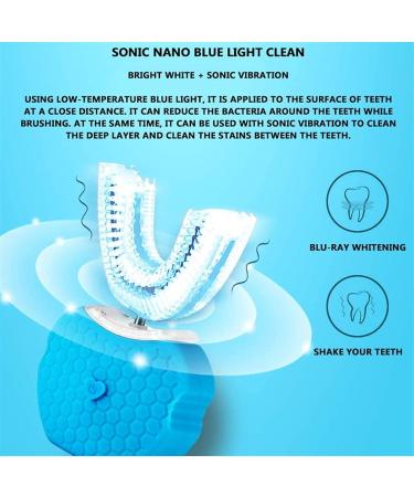 UOOD Kids Sonic Electric Toothbrush 4 Modes IPX7 Waterproof Children's Electric Toothbrush with U-Shaped Toothbrush for Child (Color : Blue) - Buy Online on GoSupps.com