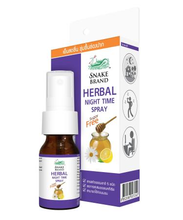 Snake Brand Herbal Throat Spray Natural Chamomile Extract Honey Lemon Soothing Your Night Time Throat Itch Night Time Spray 15 Ml - Daily Use Throat Spray