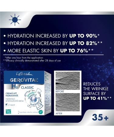 GEROVITAL CLASSIC Moisturizing Lifting Cream - Hyaluronic Acid & Vitamin E for Deep Hydration Wrinkle Reduction & Anti-Aging - 50 ml - Buy Online on GoSupps.com