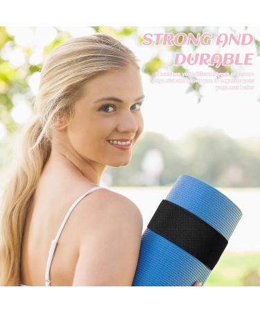 Honoson 4 Pcs Heavy Duty Nylon Yoga Mat Straps - Adjustable Bungee Bands for Exercise, Pilates, Gym - Black - Buy Online on GoSupps.com