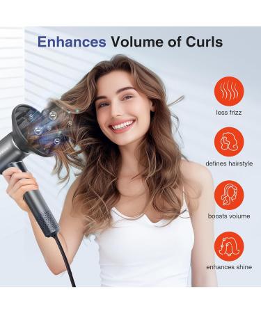High-Speed Hair Dryer - 110 000 RPM Ionic Blow Dryer for Fast Drying & Hair Care HD Display & Magnetic Nozzle - Low Noise Travel Hair Dryer in Bright Gray - Buy Online on GoSupps.com