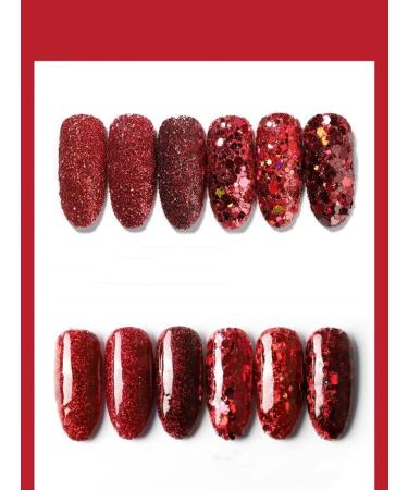 GZSYY Nail Sequins Glitter Powder - 6PCS Red Nail Glitter for Stunning Nail Art | International Shipping Available - Buy Online on GoSupps.com