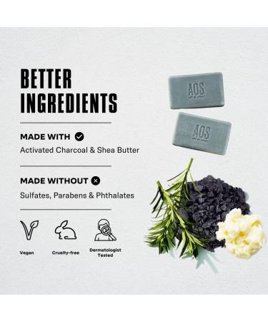 Art of Sport Mens Bar Soap - Charcoal Activated Hand, Face, and Body Soap - Eucalyptus Fragrance - Made with Natural Botanicals - Moisturizing Tea Tree Soap - Victory Scent - 3.75 Ounce (Pack of 2) - Buy Online on GoSupps.com