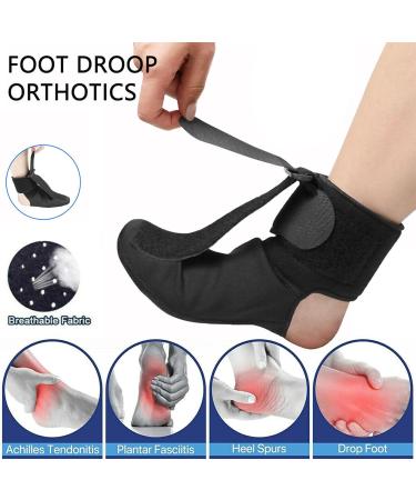 Plantar Fasciitis Night Splint Sock - Foot Pain Relief for Achilles Tendonitis & Flat Arches - Medium Black | International Shipping - Buy Online on GoSupps.com