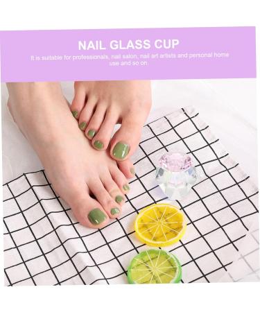 FRCOLOR 8 Pcs Nail Art Crystal Cup Nail Dappen Dish Liquid Powder Dappen Dish Dappen Dish with Lid Glass Dappen Dish Glass Nail Dish Matte Powder Washing Dishes White Crystal With Cover 5.5x5.5cmx8pcs Pinkx8pcs - Buy Online on GoSupps.com