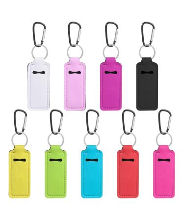 9 PCS Chapsticks Holder for Lipstick Chapstick Holder Keychain Portable Clip-On Lipstick Lip Balm Holder Pouch Accessories for Women(Mixed)