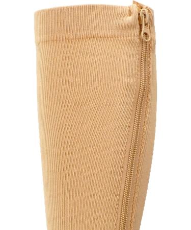Buy Penrux Compression Socks with Zipper - 15-20 mmHg Medical Support Socks for Comfort & Skin Protection - S-M Skin Color - Buy Online on GoSupps.com