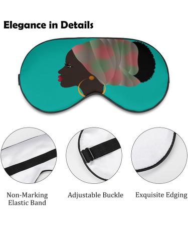 LynaRei Blue African Woman Sleep Mask - Elastic Blackout Eye Cover for Full Night's Sleep and Travel - Buy Online on GoSupps.com