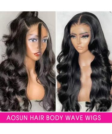 22 Inch Body Wave Lace Front Wig 180% Density | Natural Black Human Hair Wigs for Black Women | Pre Plucked with Baby Hair | HD Lace Front Wig - Buy Online on GoSupps.com