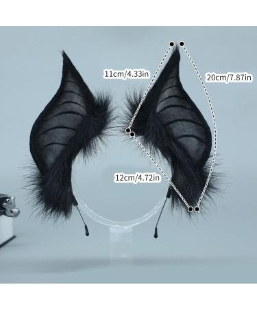 jojobasec Cats Bat Fauxs Furs Ears Headbands Cute Halloween Fancy Dress Cosplays Costume Handmade Animal Furry Ears Hair Hoop Women - Buy Online on GoSupps.com
