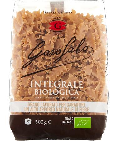 Italian Gourmet E.R. Garofalo Mafalda Corta Wholegrain Pasta Pack of 10 Organic Products 500g + Gourmet Italian Polpa 400g