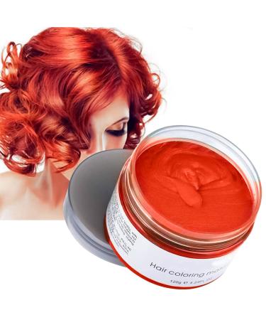 Red Temporary Hair Color Wax Dye  Acosexy Fashion Colorful Kids Hair Spray Wax Dye Pomades Disposable Natural Hair Strong Style Gel Cream Hair Dye Instant Hairstyle Mud Cream for Party  Cosplay  Masquerade etc. (Red)