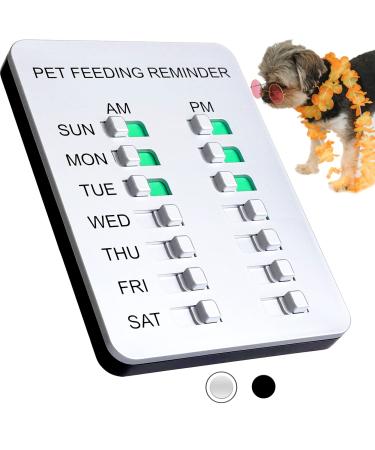Allinko Dog Feeding Reminder Magnetic Reminder Sticker, AM/PM Daily Indication Chart Feed Your Puppy Dog Cat, Easy to Stick on Any Magnet or Plastic Surface - Prevent Overfeeding or Obesity 1-Silver